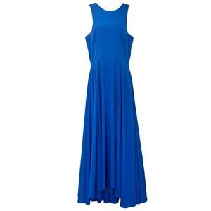 Naven Vegas Blue Siren Gown Sleeveless Maxi Dress size L Chiffon NEW Tags